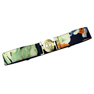 Lauren Ralph Lauren Floral Belt Womens Multi Tropical Goldtone Buckle Magnetic